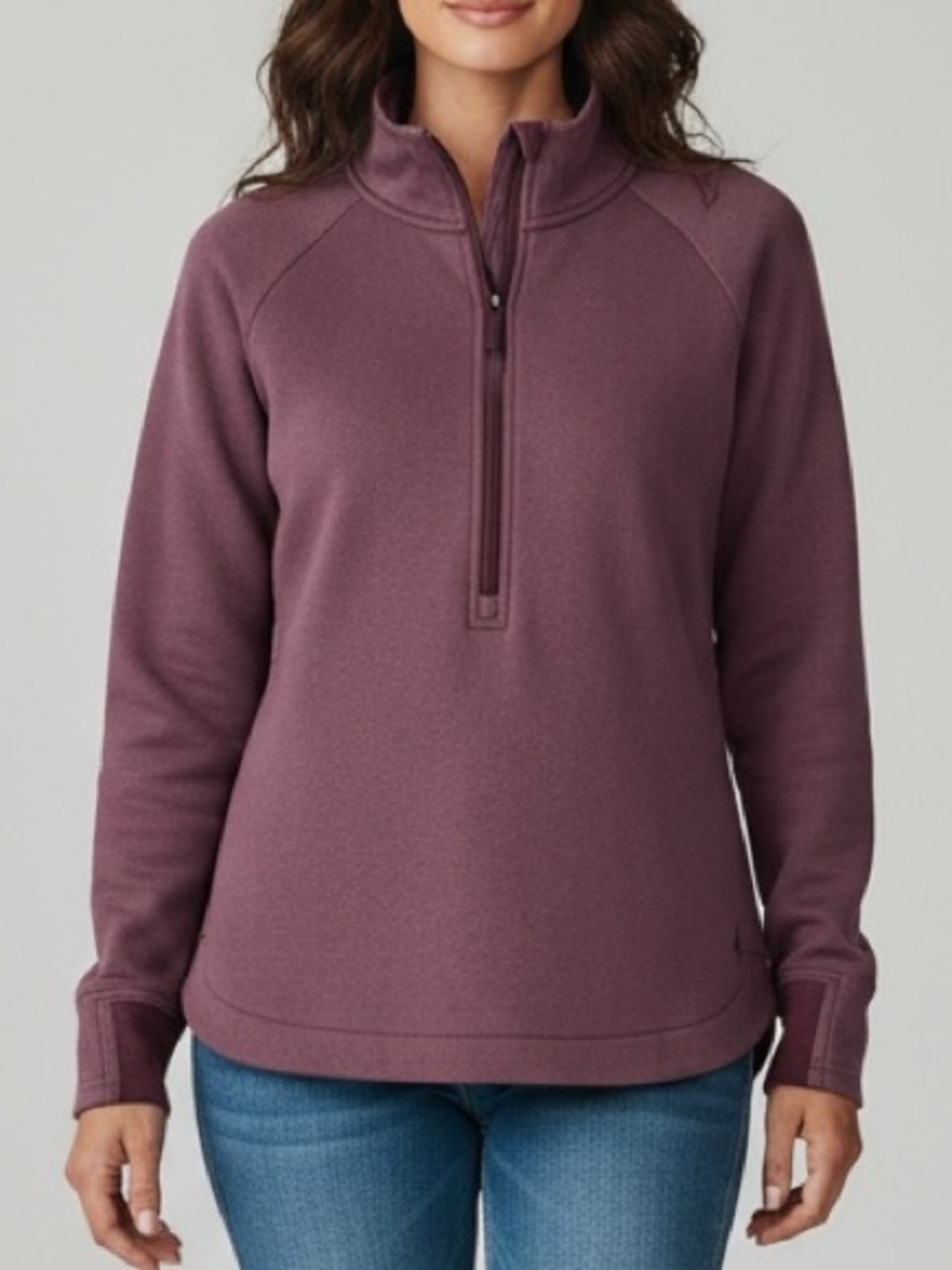 SmartWool Merino Wool 1/2 Zip Performance Pullover In Heathered Plum | Size S